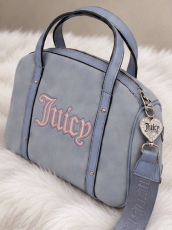 Juicy Couture Handbags - Juicy Couture Powder Blue Dome Satchel with Pink Logo